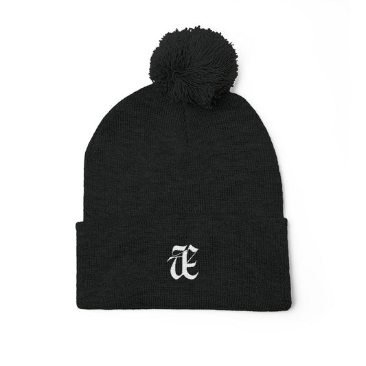 Aurë Embroidered Pom-Pom Beanie